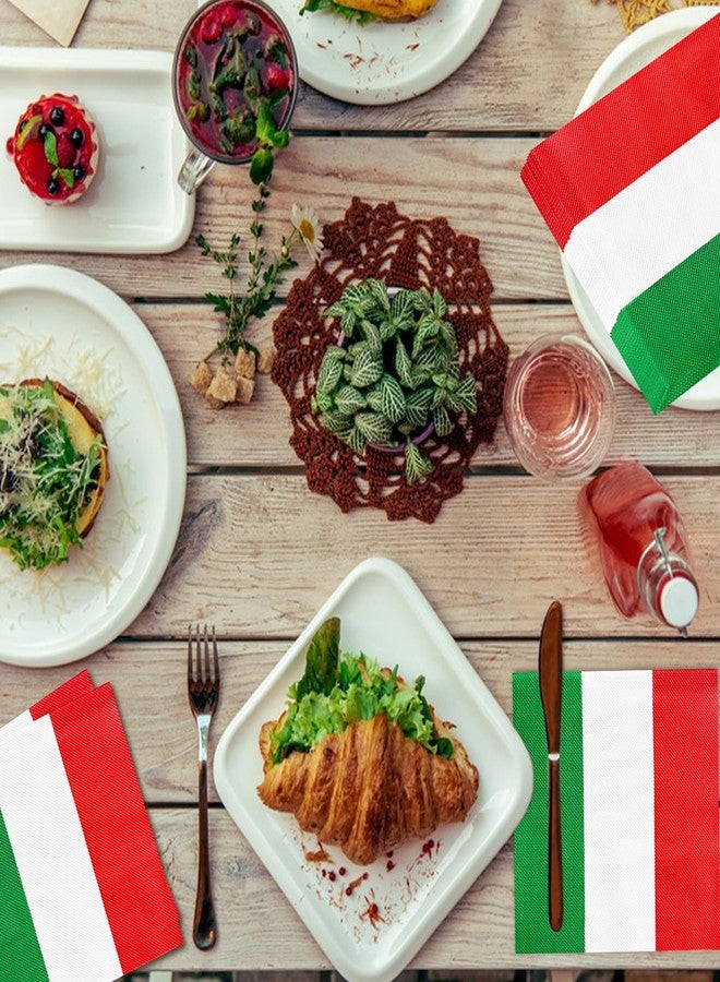 Geodurn 50 Pieces Italy Flag Paper Napkins, Italian Disposable Cocktail Napkins for National Day, Italian-Themed Party, Sports Soccer Matches, Patriotic Holiday, Dinner Table, and Festival Table Decorations - Image 5